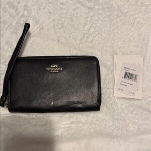 Coach Black Leather Wristlet
